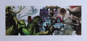 Simone Bianchi signed art print, Marvel characters