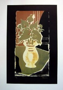 Affiche Braque, Feuilles couleur lumière, 1953