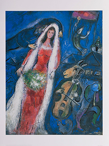 Marc Chagall print, The bride, 1950