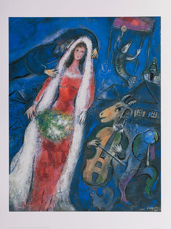Marc Chagall poster print, The bride, 1950