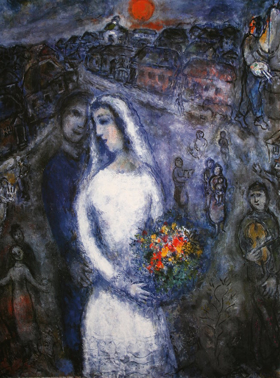 Lámina Marc Chagall, Le couple