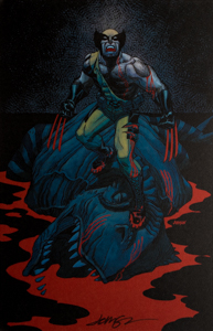 Affiche Dave Johnson signée, Wolverine
