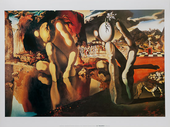 Lámina Salvador Dali, La metamorfosis de Narciso, 1937