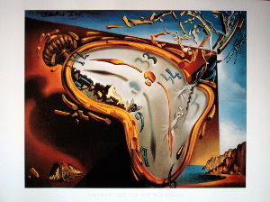Salvador Dali print, The melting clock, 1931