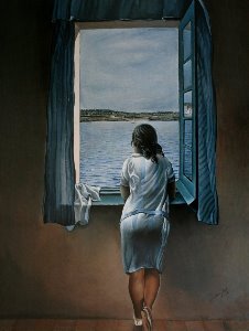 Salvador Dali print, Woman at the window, 1925