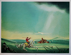 Salvador Dali print, Saint George and the Dragon, 1944