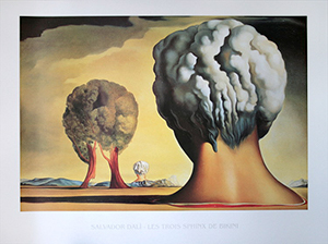 Salvador Dali print, The Three Sphinxes Of Bikini, 1947