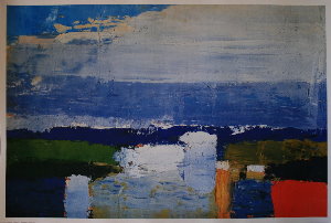 Blue NICOLAS DE STAEL Painting #8 14" x 10.75" Poster Gray 