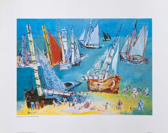 Stampa Jean Dufy : Boats in the harbour