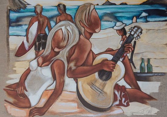 Affiche signée de Pierre Farel : La mélodie des vagues