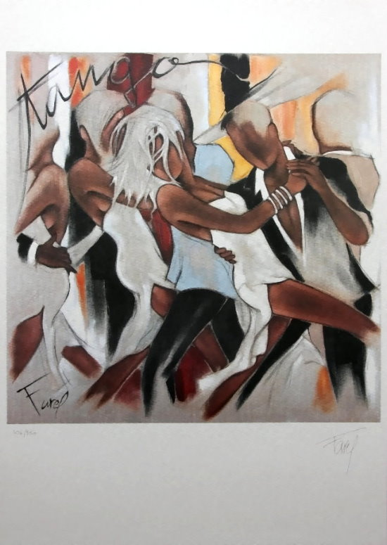 Pierre Farel signed Art print, Tango