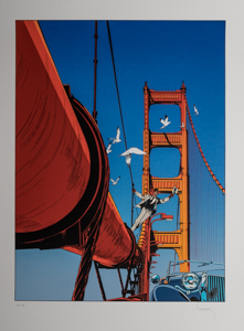 Serigrafìa Francq, Simon sur le Golden Gate Bridge