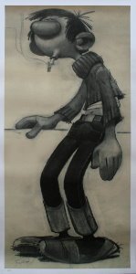 Affiche d'art Franquin, La dégaine à Gaston