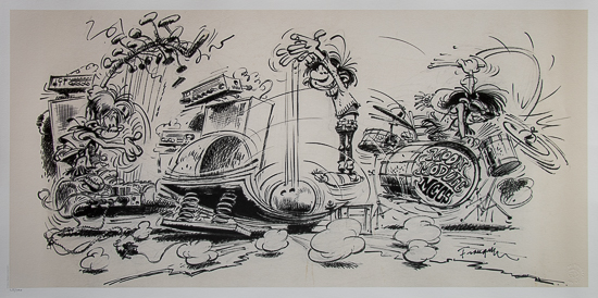 Franquin Art print, Le Band à Gaston