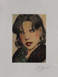 Jean-Pierre Gibrat signed print, Ccile, portrait