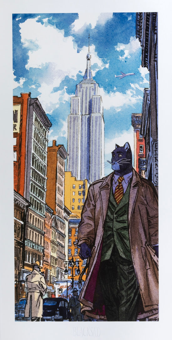 Lmina pigmentaria de Juanjo Guarnido, Blacksad, Empire State Building