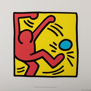 Keith Haring print, Football 1, 1988