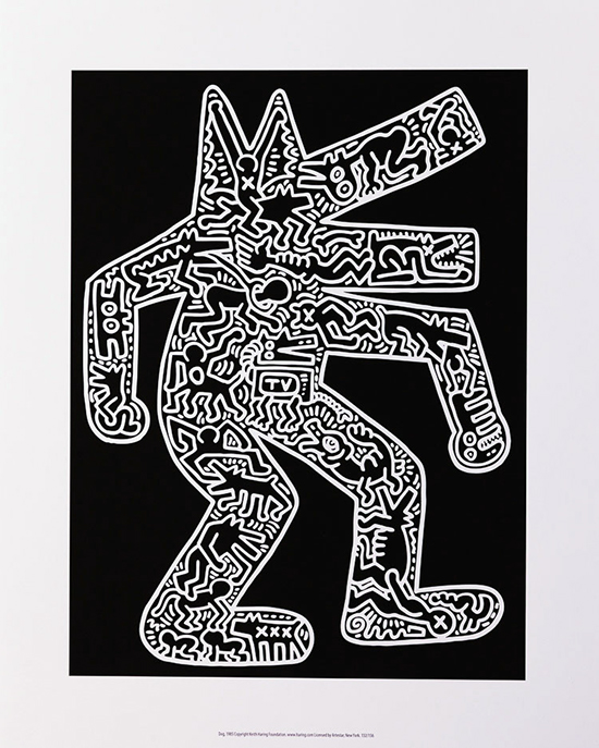 Affiche Keith Haring : Dog, 1985