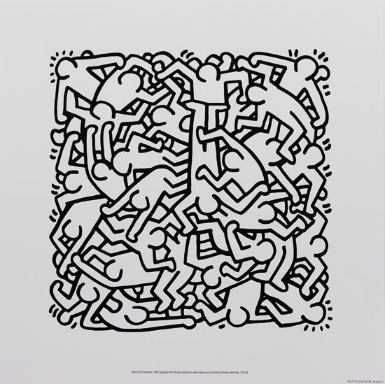 Affiche Keith Haring : Party of Life Invitation, 1986