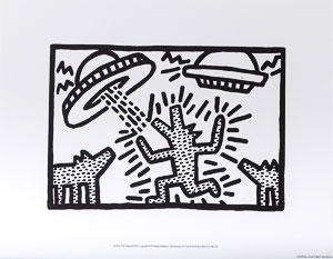 Stampa Haring, Dogs with UFOs (1982)