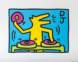 Keith Haring poster, Untitled DJ (1983)