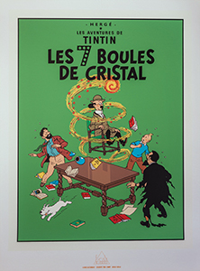 Hergé : Sérigraphie Tintin, Les Sept Boules de cristal