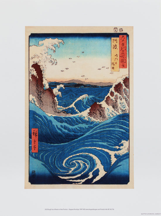 Utagawa Hiroshige poster print, Naruto Whirlpools in Awa Province