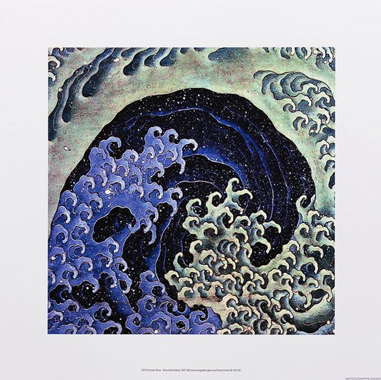 Hokusai poster print, Feminine wave