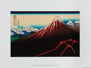 Affiche Hokusai, L'orage sous le sommet, 1821