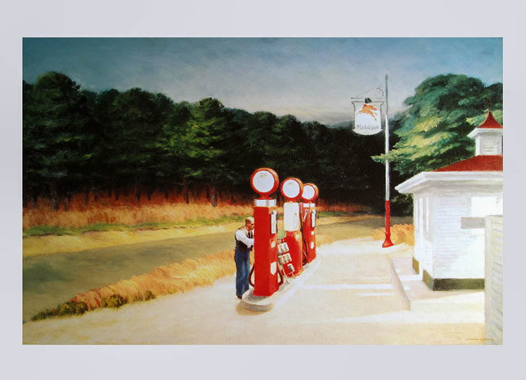 Edward Hopper poster, Gas - 1940