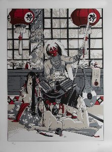 HUB : Okko serigraph : Noburo and Geishas