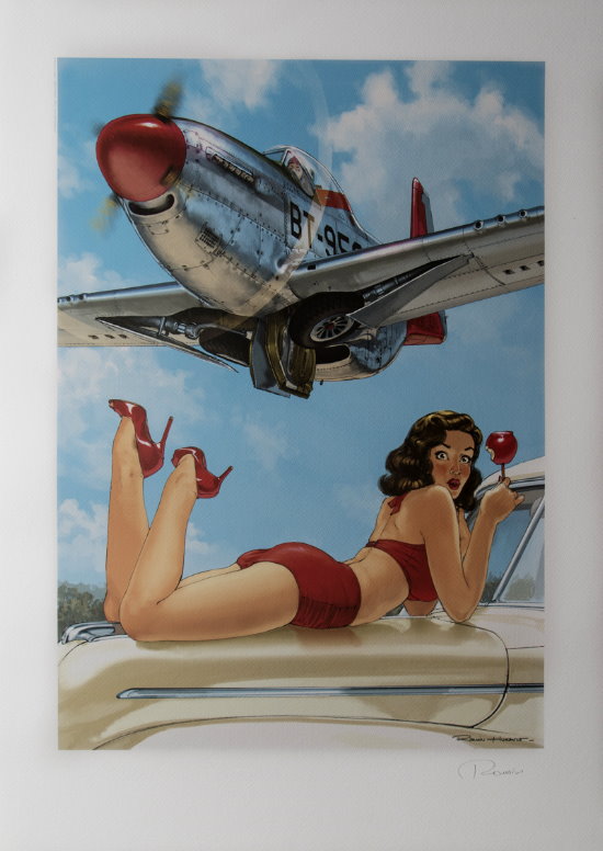 Stampa firmata Romain Hugault, Pomme d'amour - Pin-up
