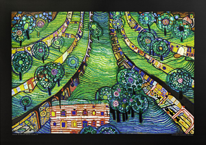 Hundertwasser Fine Art Print, Green Town