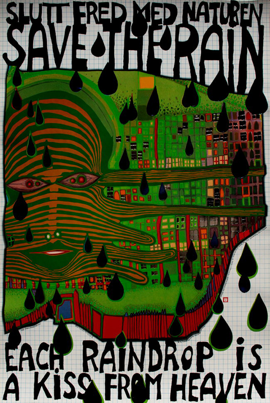 Affiche Hundertwasser : Save the Rain