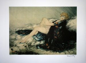 Louis Icart print, Robe de soie, 1926