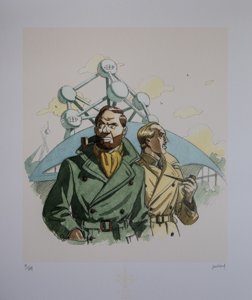 Affiche d'Art signée Juillard, Atomium 58