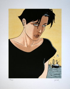André Juillard signed art print, Léna visage