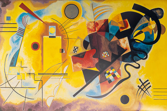 Lámina Kandinsky, Amarillo, rojo, azul (1925)