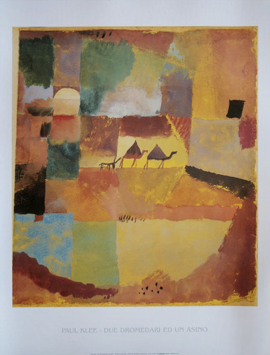 Paul Klee poster, Two Dromedaries and a Donkey, 1919