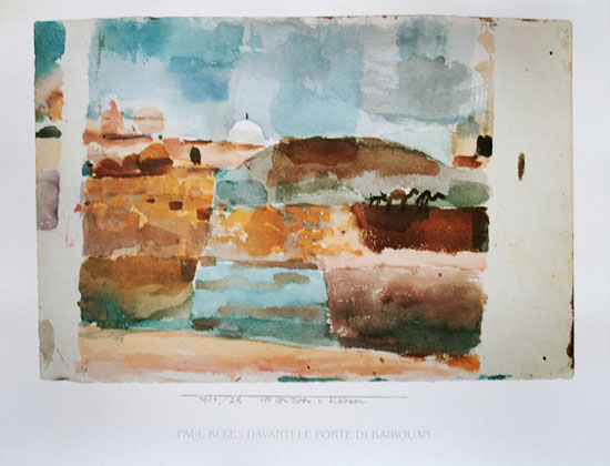 Lámina Paul Klee, Frente a las puertas de Kairouan, 1914