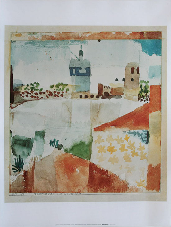 Paul Klee poster, Hammamet with Its Mosque, 1914