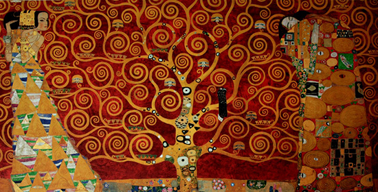 Affiche Gustav Klimt : L'arbre de vie, 1909 (rouge)