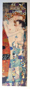 Gustav Klimt poster, The three ages of the woman