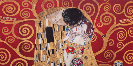 Stampa Gustav Klimt, Il bacio (rosso)