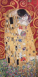 Lámina Gustav Klimt, El beso (rojo)