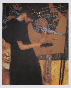 Gustav Klimt poster, The music, 1895