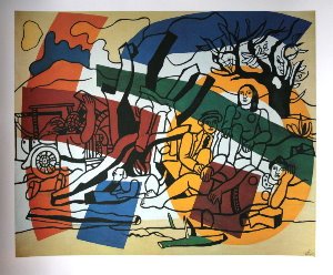 Fernand Léger lithograph, La partie de campagne