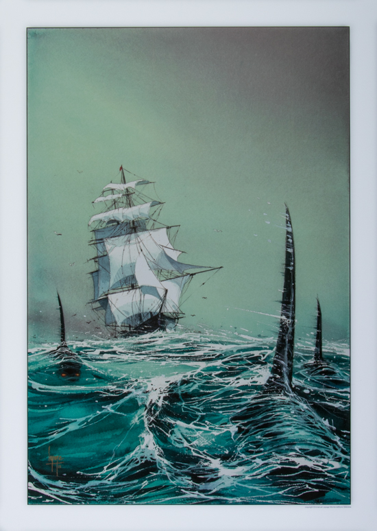 Affiche de Emmanuel Lepage : Voilier aux orques