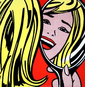 Lámina Lichtenstein, Girl in Mirror, 1964