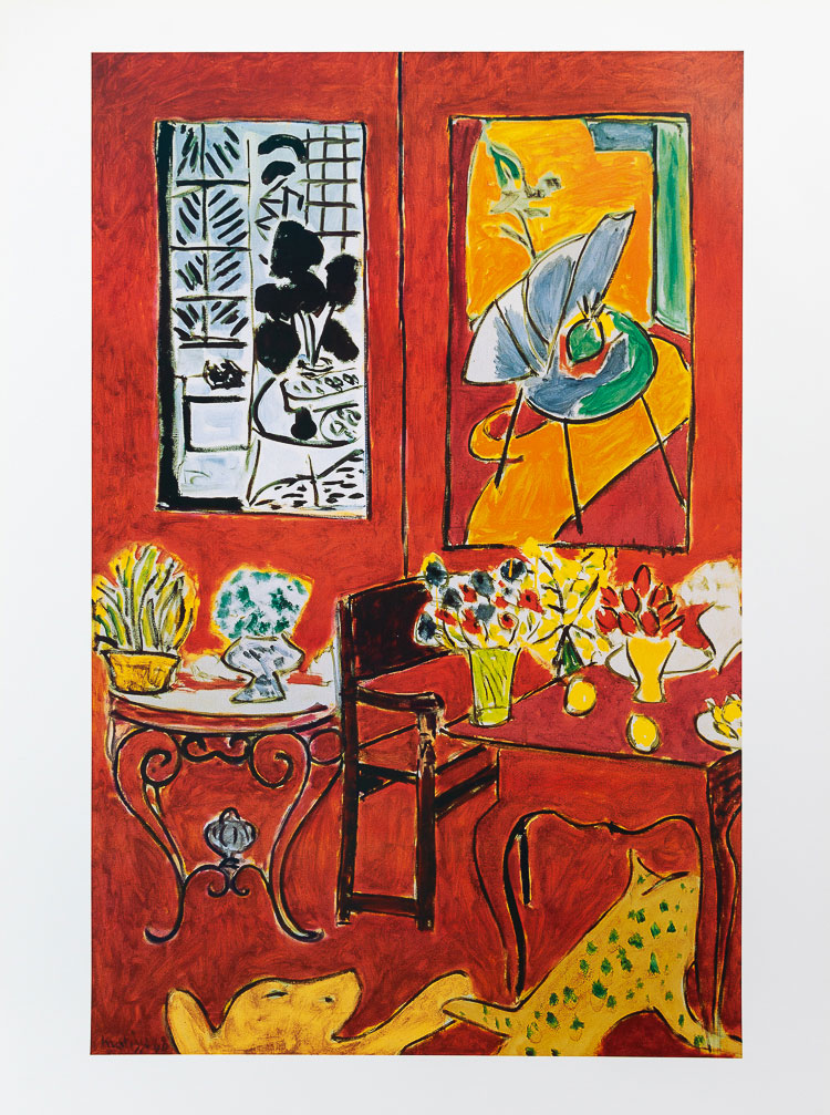 Lámina Matisse, Gran interior rojo, 1948